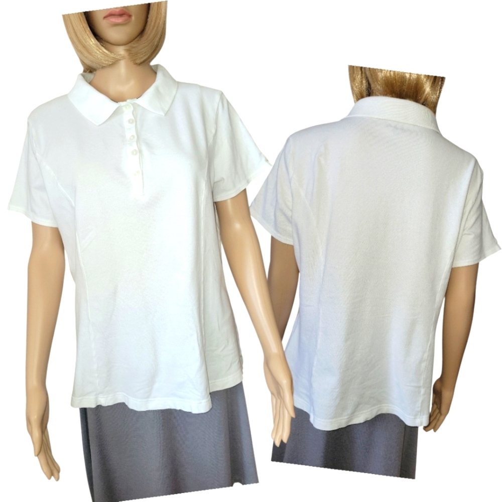 Riders by Lee White Polo Shirt, XL, VGUC